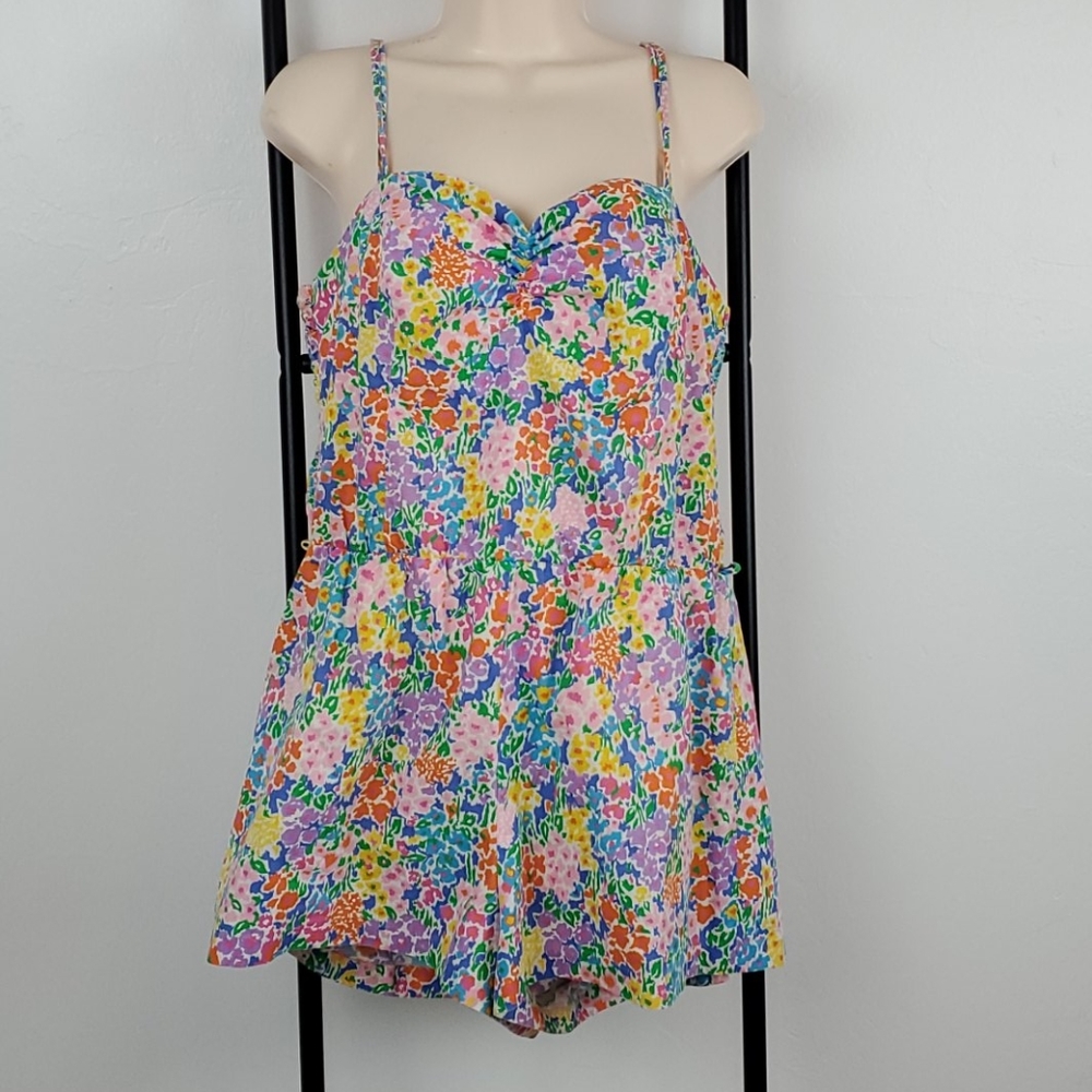 Vintage 1950? Gabar swimsuit floral women one piece women size 10 Y2K